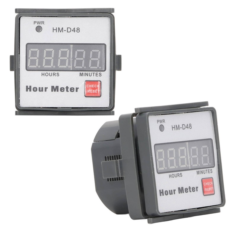 Hour Meter Digital Display Timer ABS Gauge 0‑999.99 Hours Timing