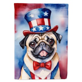 Caroline's Treasures DAC5786GF Pug Patriotic American Garden Flag Mailbox Flag Decorative Yard Flag Banner Outside Patio Artwork Yard Flower Beds, Garden Size, Multicolor