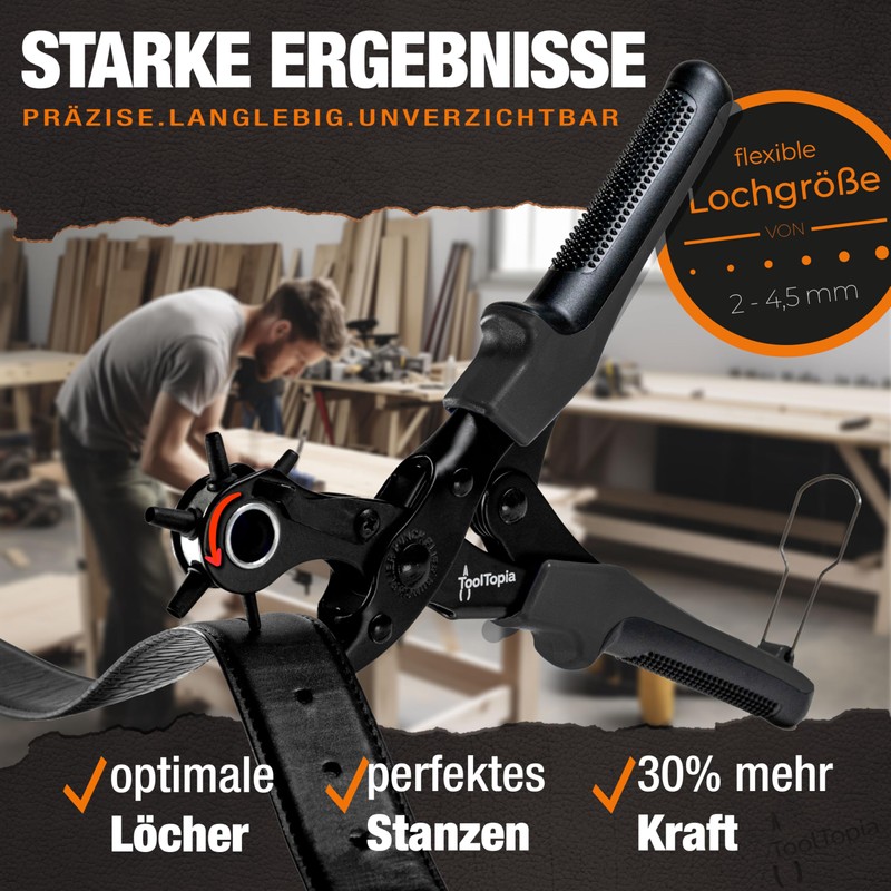 ToolTopia Lochzange fr Leder [KOMPLETTSET], Locheisen | Lochstanzer als Leder