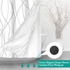 LXBNI No Hook Grey White Striped Shower Curtain with Snap
