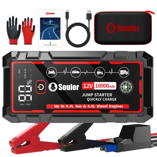 9 in 1 Jump Starter, 12V Jump Box Car Battery