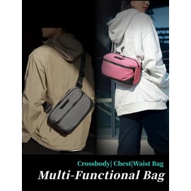 Sling Bag Crossbody for Men Women, Belt Bag Waterproof Waist Chest Pack Fanny Pack Lightweight for Cycling Hiking Travelling