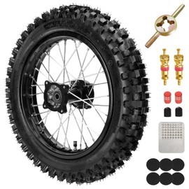 XIKOBY 14" Rear Wheel 90/100-14 3.00-14 Dirt Bike Tire Rim Assembly Compatible with SSR Apollo 150cc 140cc 125cc CR80R CR85R CRF80F CRF125F DB17 KX85 KLX125 TTR125 Off Road Motocross Part