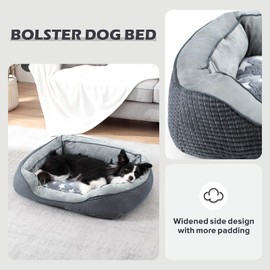 SIWA MARY Dog Beds for Medium Large Dogs, Washable Dog Sofa Bed with Wide Sides, Pentagram Pattern Design, Durable Pet Cuddler Bed, Warming Soft Orthopedic Dog Bed for Pet Sleeping, Non-Slip Bottom