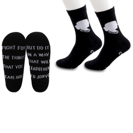 MBMSO 2 Pairs RBG Socks Inspirational RBG Gifts Feminist Gifts Fight for the Things that You Care about Do it in a Way that will Lead Others to Join You (Black)