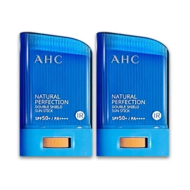 AHC Natural Perfection Double Shield Sun Stick 22g Blue 2 Pieces SPF50+ / PA++++ Sun Care / AHC 내추럴 퍼펙션 더블 쉴드 선스틱 22g 파랑 2개 SPF50+ / PA++++ 선케어