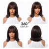OUFEI Dark Brown Wigs for Women with Fringe Short Straight
