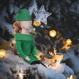 Geyoga 3 Set 12 Pcs Winter Christmas Doll Clothes and Accessories 12 Inch Doll Suit Doll Pants Shoes Sweater Outfits, Dolls are Not Included(Red, Green, Black)