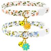 2 Pack Cotton Breakaway Cat Collars Set with Bell and