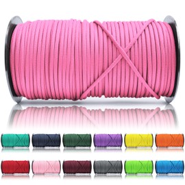 Ganzoo © Paracord 550 Rope, Pink, 4 mm, Cord Type 3, Nylon & Polyester, Ideal for Crafting Dog Lead/Collar, Bracelet, Camping, Survival and Outdoor Use, 100 m, All-Purpose Rope, 7 Inner Strands
