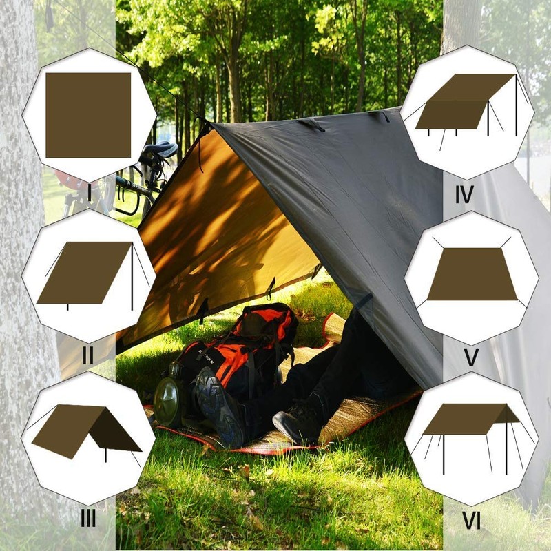 KALINCO Waterproof Camping Tarp Tent Hammock Rain Fly, 10X10FT/10X15FT, Mutifunctional