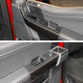 Xtreme Trux Molded Carbon Fiber 4 Dr Power Window Switch Trim Bezel Set For 21-22 Ford F150