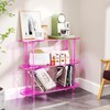 solaround Clear Bookshelf, Acrylic Bookcase with Open Book Shelf Console
