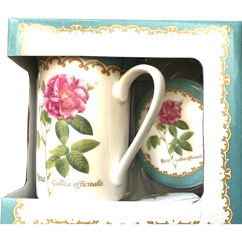 Kent Pottery 2PC Mug With Matching Lid - Rosa Gallica