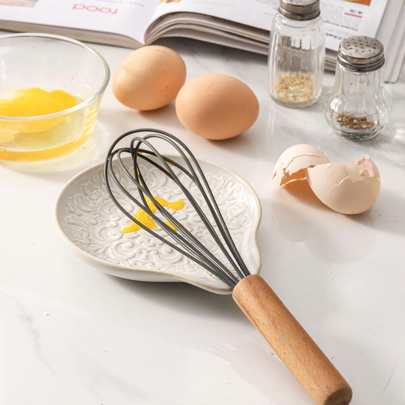 Howise Howise Farmhouse Ceramic Spoon Rests Holder for Kitchen Counter