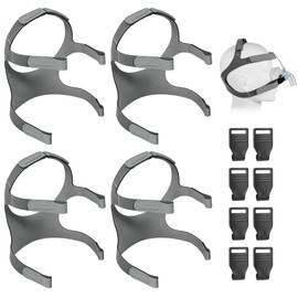 YBWM 4 Pack F&P CPAP Headgear Replacement for Fisher and Paykel Simplus & Eson 2 Full Face Mask,Premium Fabric F&P Eson 2 Headgear,Snugly Fit & Reduce Air Leaks F&P Simplus Headgear-Med/Lrg