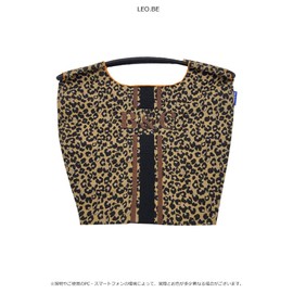 Ball & Chain 301052 LEOPARD LINE Medium Size Eco Bag Tote Bag, Embroidered, Ball and Chain, LEO BE