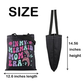 JXGZSO Mermaid Shoulder Bag In My Mermaid Mom Era Tote Bag Princess Mom Shopping Bag Mermaid Mom Gift (Mermaid Mom Tote CA)