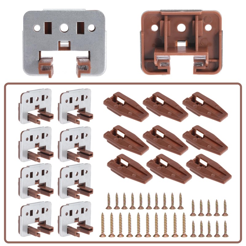 10Pcs Drawer Slide Track Guide Glide with Drawer Guide Metal