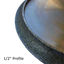 Diamond Profile Wheel for Granite, Quartz, and Travertine for Tile Saws - 7" Diameter Shape B - 1/2" Radius Demi-Bullnose #40/50 Grit