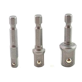 (NEW) 1/4" Hex Shank to Square Socket Adapter 1/4" 3/8" 1/2" 3pcs Rep CRAFTSMAN 37920 + other models in description