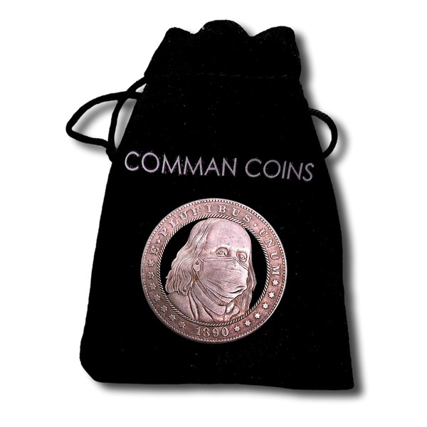 Hand Cut Hobo Coin President Benjamin Franklin Wearing a Face