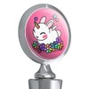 Cute Unicorn Bunny Rabbit with Rainbow Flowers Wine Bottle Stopper
