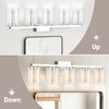 LED Modern Bathroom Light Fixtures Over Mirror, 5-Light Brushed Nickel