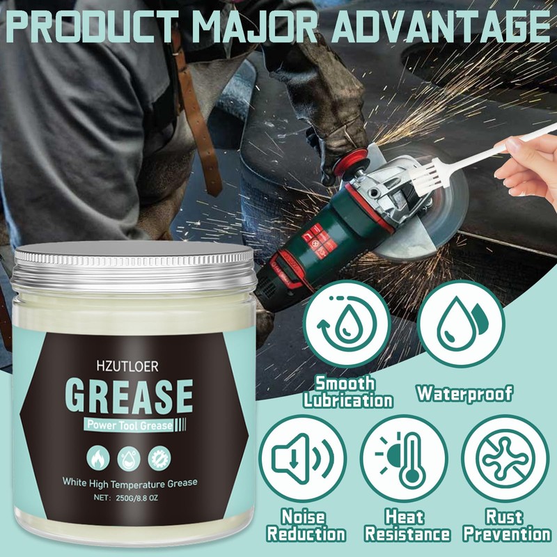 250g White Lubricating Grease,High Temperature Grease,Noise Reduction,Rustproof & Long-Lasting for