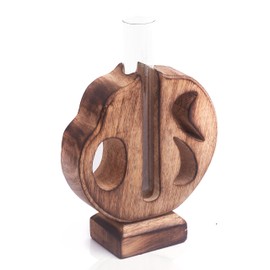 Plant Propagation Station Stand with Single Glass Test Tube Indoor Desktop Terrarium for Hydroponics Water Plant Cutting Flower Vase Planter Home Office Garden Decor Plant Lover Gifts