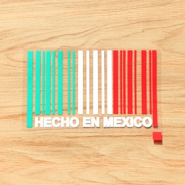 Made in Mexico Hecho En Mexico Code Funny Mexican Flag Vinyl Decal Sticker - 6 Inches Die Cut No Background