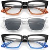 3 Pack Oversized Reading Glasses for Women Blue Light Blocking