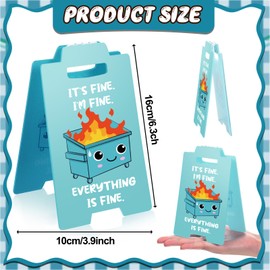 Yuntau Funny Dumpster Fire Desk Accessories Its Fine Everythings Fine Desk Sign Office Cubicle Decor Gag Fun Gift for Coworker Teammate Employee Boss Teacher(Blue)