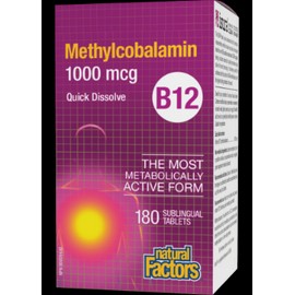 Natural Factors B-12 Methylcobalamin 1,000mcg - 180 Sublingual Tabs