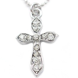 SoulBreezeCollection Christian Catholic Cross Anklet Charm Clear Rhinestones Ankle Bracelet for Women