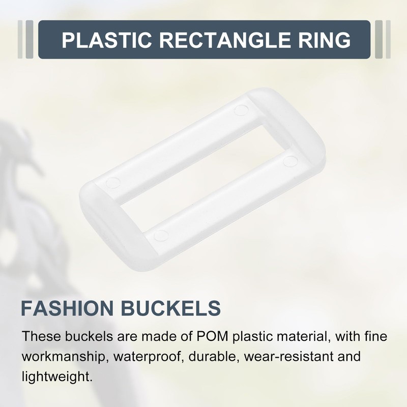 sourcing map 16Pcs Plastic Rectangle Ring, 1 1/2" Slide Rectangle