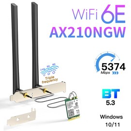 AX210 WiFi 6E WiFi Card M.2 NGFF Mini Desktop kit Adapter 6GHz BT5.2 Wireless 802.11ax 5400Mbps 2.4Ghz 5Ghz Support OFDMA MU-MIMO AX210NGW Gigabit Network Card