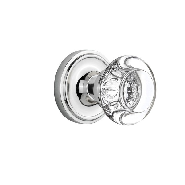 Nostalgic Warehouse Classic Rosette with Round Clear Crystal Glass Knob,