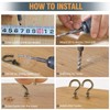 Jamiikury 100Pcs 1/2 Inch Cup Hooks, Bronze Ceiling Hooks Small
