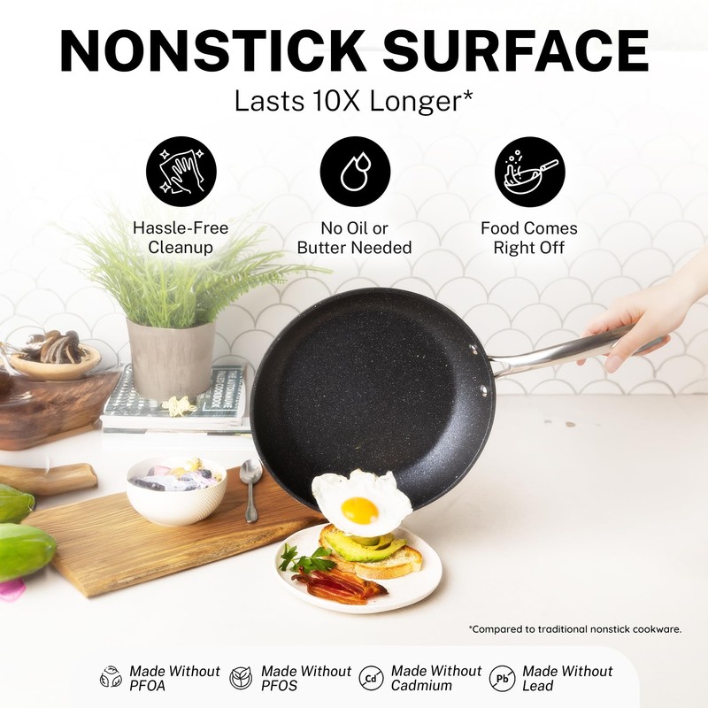 GRANITESTONE 20 Pc Complete Pots and Pans Set Non Stick