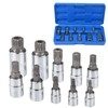 Nutmanel 10pcs Torx Bit Socket Set Spline Set Triple Square