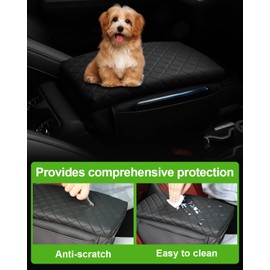 TBHOO for 2024 2025 Jeep Wrangler JL 2018-2023 Center Console Cover for Jeep Gladiator JT 2020-2025 Armrest Cover Jeep Accessories Arm Rest Pad Console Cushion Lid Black Leather with Pockets