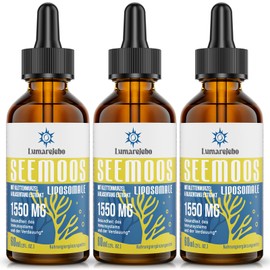 Lumarejebo Liposomale Irische Seemoos Tropfen 1550 mg, mit Klettenwurzel und Blasentang Extrakt, 4-mal stärker als Pillen und Gele, natürliche Vitamin und Mineralstoffergänzungen (60.00 ml (3er Pack))