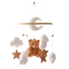 Promise Babe Baby Mobile Baby Crib Holder Wooden Crib Holder Changing Table Music Box White Clouds Moon White Clouds Moon Brown Bear Pendant Room