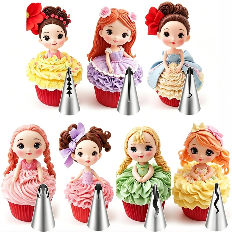 304 Stainless Steel Ruffle Piping Head 9-piece Set