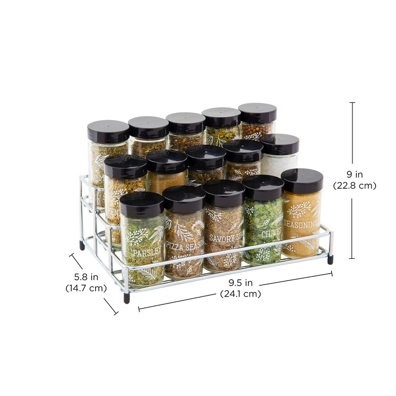 Kamenstein 15 Jar Lincoln Countertop Spice Rack with Spices Included,