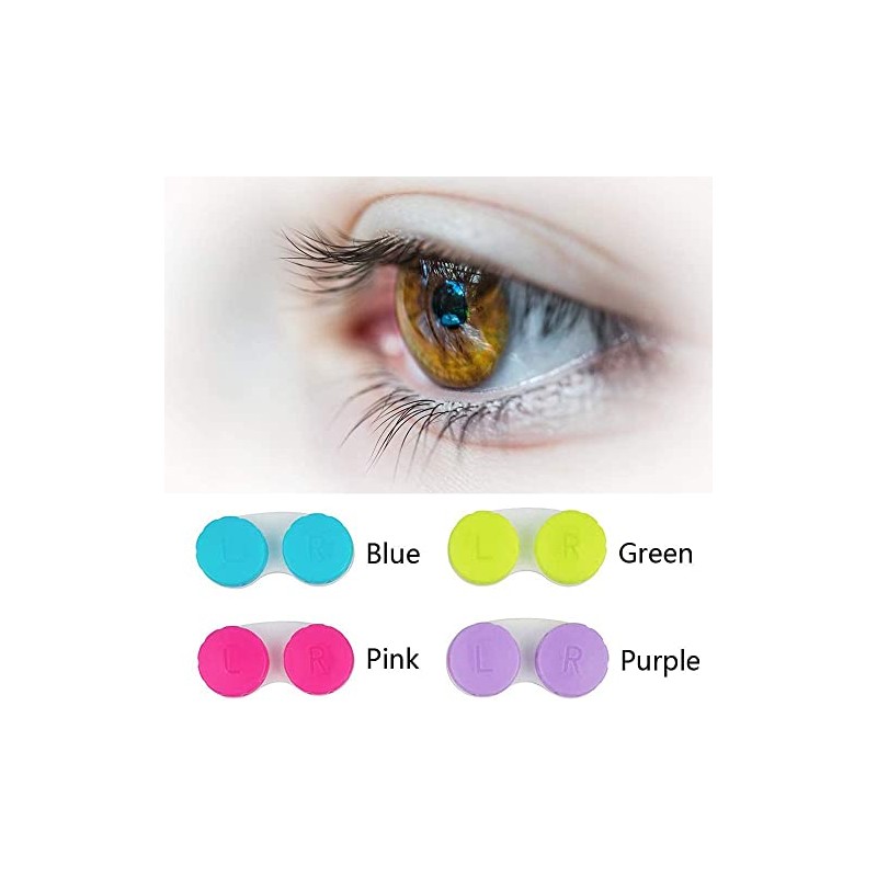 KISEER 24 Pack Colorful Contact Lens Case Box Holder Container