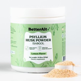 BetterAlt Psyllium Husk Powder | Isabgol | With Lactitol & Sunfiber | Lemon Flavor | Helps Promote Metabolism & Digestive Health | 1-Month Pack
