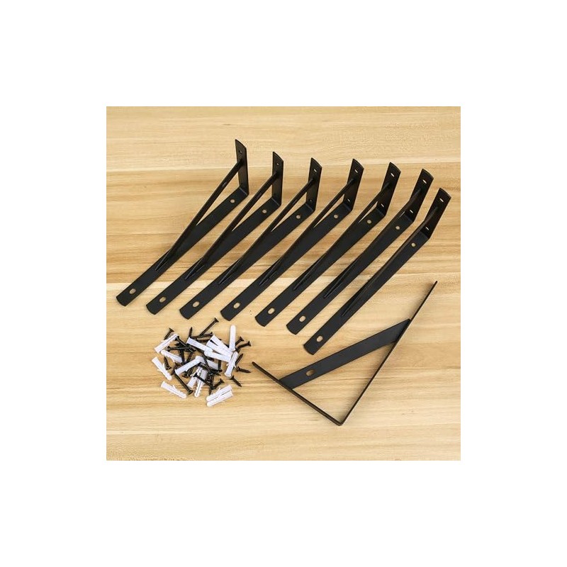 Heavy Duty Shelf Brackets - 8 Pcs Metal Wall Mount