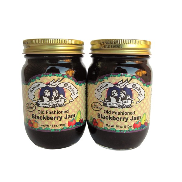 Amish Wedding Foods Old Fashioned Blackberry Jam All Natural 2 - 18 oz. Jars
